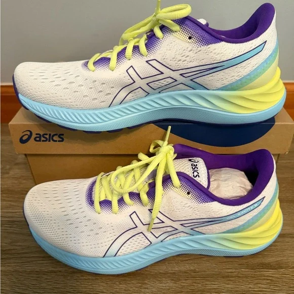 Women’s ASICS GEL-EXCITE 8 White/Ocean Decay Style 1012B214-100 Size 10 - Picture 4 of 6